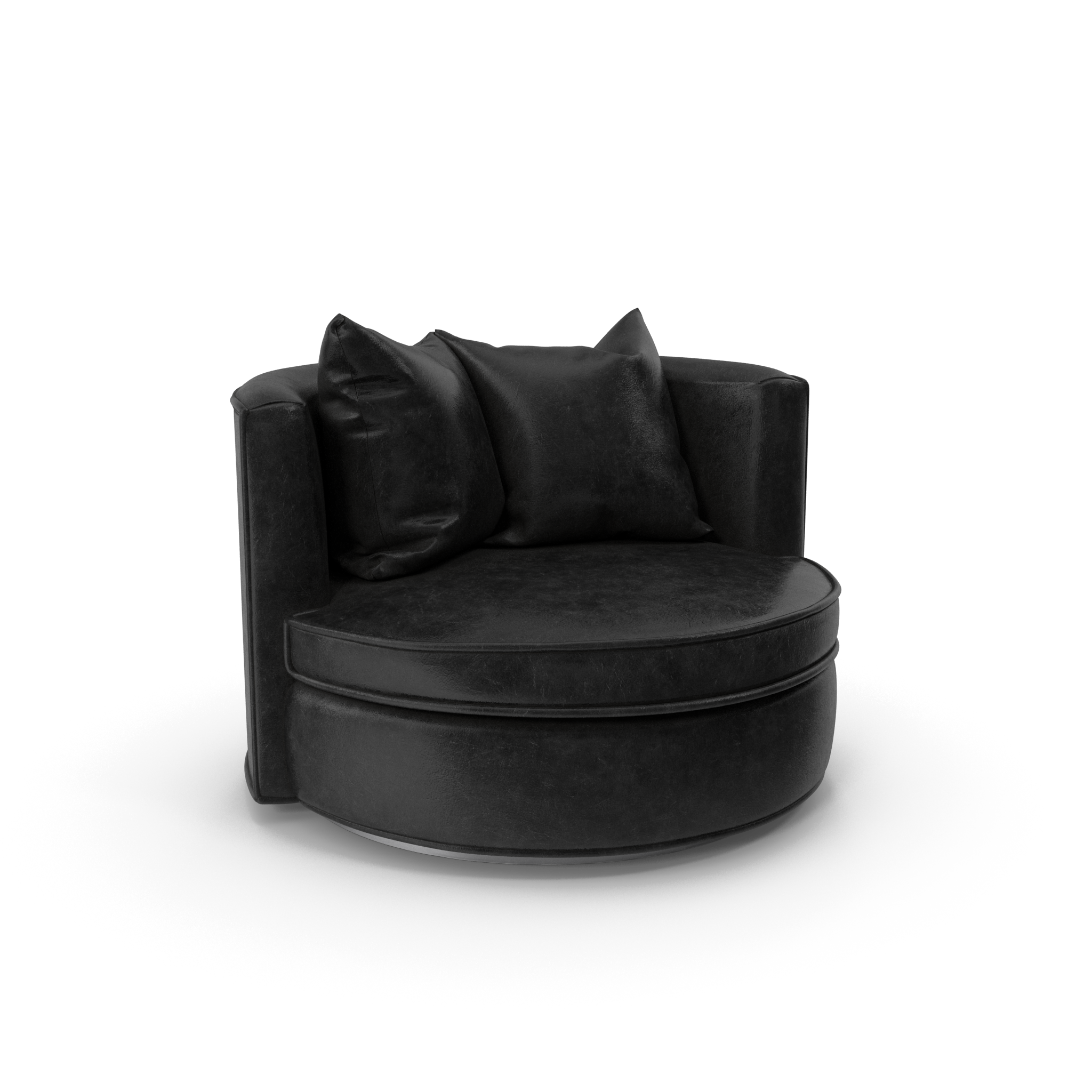 Leather Armchair Black.H16.2k